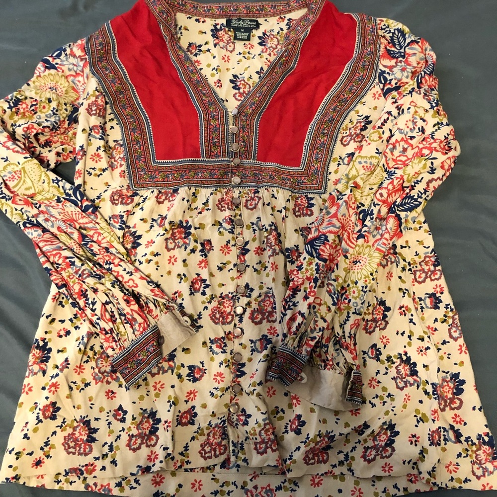 Lucky Brand flowy boho blouse size M GUC